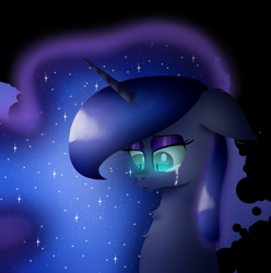 Size: 1192x1200 | Tagged: safe, artist:norica-official, imported from derpibooru, alicorn, pony, crying, nightmare luna, sad, solo