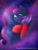Size: 960x1280 | Tagged: safe, artist:fairyrave, imported from derpibooru, princess luna, clothes, female, scarf, solo, stars, wink