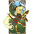 Size: 1502x1502 | Tagged: safe, artist:sourcherry, imported from derpibooru, applejack, armor, epic, female, modern art, nouveau, rearing, solo