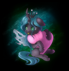 Size: 1965x2021 | Tagged: safe, artist:whazzam95, imported from derpibooru, queen chrysalis, changeling, changeling queen, crown, cute, cutealis, female, heart, jewelry, regalia, solo, squishy, tongue out