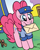 Size: 488x603 | Tagged: safe, artist:ben bates, imported from derpibooru, pinkie pie, spoiler:comic, female, mail, mail carrier, mailmare, mouth hold, outfit catalog, solo