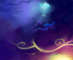 Size: 2800x2300 | Tagged: safe, artist:night-firefly, imported from derpibooru, princess luna, female, night sky, solo, stars