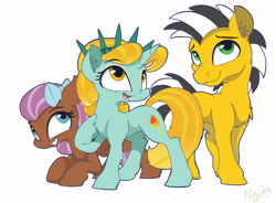 Size: 3315x2445 | Tagged: safe, artist:mistydash, imported from derpibooru, oc, oc only, oc:bowtie, oc:cabbie, oc:liberty, grin, mascot, open mouth, ponycon, ponycon nyc, raised hoof, smiling