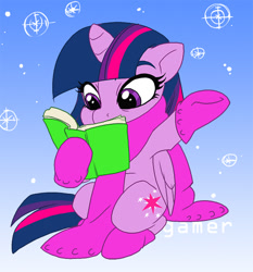 Size: 560x600 | Tagged: safe, artist:thegamercolt, artist:viddi32, imported from derpibooru, twilight sparkle, alicorn, pony, book, clothes, female, mare, mittens, reading, scarf, sitting, snow, snowfall, solo, twilight sparkle (alicorn), winter
