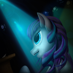 Size: 2000x2000 | Tagged: safe, artist:konsumo, imported from derpibooru, coloratura, female, ponyville mystery, singing, solo, stage
