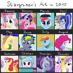 Size: 3000x3000 | Tagged: safe, artist:stargrazer, imported from derpibooru, apple bloom, applejack, diamond tiara, pinkie pie, princess celestia, princess luna, rainbow dash, scootaloo, sweetie belle, twilight sparkle, oc, oc:stargrazer, anthro, equestria girls, 2015, compilation, cutie mark crusaders, principal celestia, vice principal luna