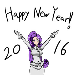 Size: 1024x1035 | Tagged: safe, artist:franschesco, imported from derpibooru, rarity, human, 2016, clothes, coat, female, happy new year, happy new year 2016, humanized, solo