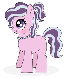 Size: 574x674 | Tagged: safe, artist:unoriginai, imported from derpibooru, oc, oc only, oc:luxury, blushing, magical lesbian spawn, necklace, offspring, parent:diamond tiara, parent:silver spoon, parents:silvertiara, solo