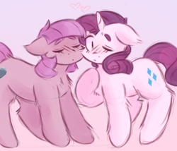 Size: 578x495 | Tagged: safe, artist:toroitimu, imported from derpibooru, maud pie, rarity, female, lesbian, rarimaud, shipping