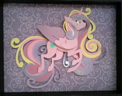 Size: 1024x809 | Tagged: safe, artist:griffsnuff, artist:shpooshadowboxes, imported from derpibooru, part of a set, princess cadance, collaboration, craft, cut paper, female, shadowbox, solo, traditional art