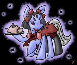 Size: 1024x867 | Tagged: safe, artist:zutcha, imported from derpibooru, monster pony, original species, pony, spider, spiderpony, muffet, ponified, solo, undertale