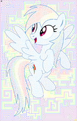 Size: 770x1211 | Tagged: safe, artist:xiestman, imported from derpibooru, rainbow dash, 1000 hours in ms paint, female, maze, ms paint, solo