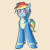 Size: 500x500 | Tagged: safe, artist:pony-butt-express, imported from derpibooru, rainbow dash, clothes, female, latex, latex suit, looking at you, smiling, solo, wonderbolts uniform