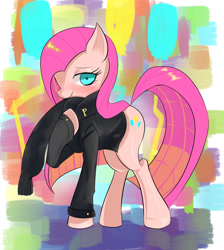 Size: 1300x1450 | Tagged: safe, artist:汚自慰, imported from derpibooru, pinkie pie, clothes, female, pinkamena diane pie, scarf, solo, sweater