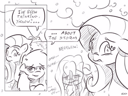 Size: 4000x3000 | Tagged: safe, artist:dilarus, deleted from derpibooru, imported from derpibooru, fluttershy, rainbow dash, comic:the best of intentions, black and white, comic, grayscale, monochrome