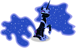 Size: 4230x2709 | Tagged: safe, artist:vector-brony, imported from derpibooru, nightmare moon, the cutie re-mark, female, grin, lidded eyes, raised hoof, simple background, smiling, solo, transparent background, vector