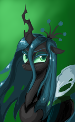 Size: 720x1176 | Tagged: safe, artist:miracle32, imported from derpibooru, queen chrysalis, changeling, changeling queen, crown, female, jewelry, regalia, simple background, solo