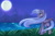 Size: 1600x1067 | Tagged: safe, artist:heu-hey, imported from derpibooru, princess luna, female, lake, missing cutie mark, moon, night, s1 luna, solo