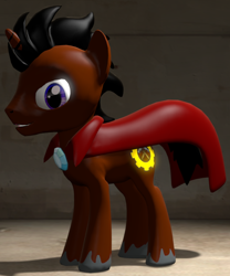 Size: 598x718 | Tagged: safe, imported from derpibooru, oc, oc only, oc:stainless gear, pony, unicorn, 3d, male, mantle, smiling, source filmmaker, stallion, unshorn fetlocks