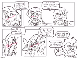 Size: 4000x3000 | Tagged: safe, artist:dilarus, deleted from derpibooru, imported from derpibooru, fluttershy, rainbow dash, comic:the best of intentions, black and white, comic, grayscale