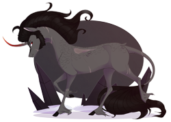 Size: 1963x1408 | Tagged: safe, artist:vivalis-soul, imported from derpibooru, king sombra, classical unicorn, curved horn, leonine tail, male, solo, unshorn fetlocks