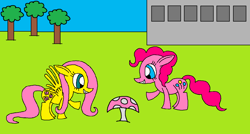 Size: 1492x802 | Tagged: safe, artist:killerbug2357, imported from derpibooru, fluttershy, pinkie pie, 1000 hours in ms paint, ms paint