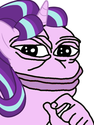 Size: 600x800 | Tagged: safe, imported from derpibooru, starlight glimmer, anthro, female, meme, pepe the frog, rare pepe, simple background, solo, white background