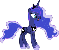 Size: 5839x4940 | Tagged: safe, artist:lightningbolt, imported from derpibooru, princess luna, alicorn, pony, .svg available, absurd resolution, crown, female, folded wings, hoof shoes, jewelry, mare, open mouth, regalia, show accurate, simple background, solo, transparent background, vector, wings