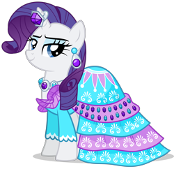 Size: 4133x4000 | Tagged: dead source, safe, artist:xebck, imported from derpibooru, rarity, simple ways, absurd resolution, clothes, dress, earring, female, horn ring, necklace, piercing, simple background, solo, transparent background, vector