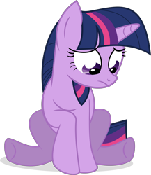 Size: 5822x6704 | Tagged: safe, artist:aureai, imported from derpibooru, twilight sparkle, absurd resolution, female, looking down, sad, simple background, sitting, solo, transparent background, vector