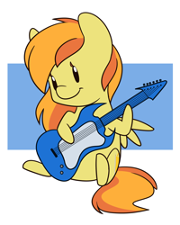 Size: 1198x1500 | Tagged: safe, artist:estrill, imported from derpibooru, oc, oc only, oc:graceful sunrise, chibi, guitar, solo