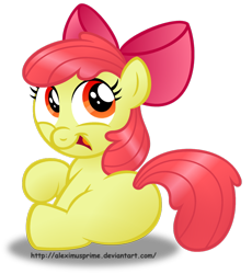 Size: 1024x1115 | Tagged: safe, artist:aleximusprime, imported from derpibooru, apple bloom, pony, adorabloom, butt, cute, female, plot, simple background, solo, transparent background