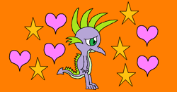 Size: 1202x631 | Tagged: safe, artist:killerbug2357, imported from derpibooru, spike, 1000 hours in ms paint, heart, male, ms paint, solo, stars