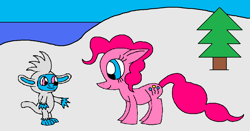 Size: 1205x633 | Tagged: safe, artist:killerbug2357, imported from derpibooru, pinkie pie, yeti, 1000 hours in ms paint, ms paint