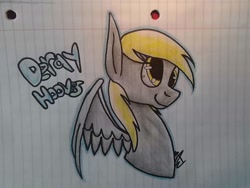 Size: 960x720 | Tagged: safe, artist:rosewoodblaze-360, imported from derpibooru, derpy hooves, pegasus, pony, bust, female, lined paper, mare, portrait, smiling, solo, traditional art