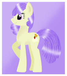 Size: 568x649 | Tagged: safe, artist:sunset-sunrize, imported from derpibooru, cream puff, pony, female, mare, older, raised leg, simple background, smiling, solo