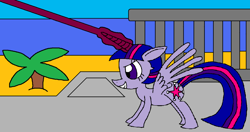 Size: 1024x540 | Tagged: safe, artist:killerbug2357, imported from derpibooru, twilight sparkle, alicorn, pony, 1000 hours in ms paint, female, magic, mare, ms paint, solo, twilight sparkle (alicorn)