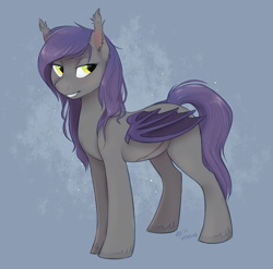 Size: 726x718 | Tagged: safe, artist:php84, deleted from derpibooru, imported from derpibooru, oc, oc only, oc:shayne, bat pony, pony, scar, smirk, solo, wings