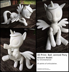 Size: 1200x1256 | Tagged: safe, artist:chromamancer, imported from derpibooru, alicorn, pony, 3d, 3d model, 3d print, 3d printed, articulated, ball jointed doll, bjd, figure, figurine, poses, sculpture, solo, traditional art