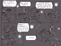 Size: 4000x3000 | Tagged: safe, artist:dilarus, deleted from derpibooru, imported from derpibooru, rainbow dash, rarity, comic:the best of intentions, black and white, comic, grayscale