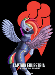 Size: 2126x2922 | Tagged: safe, artist:rydelfox, imported from derpibooru, rainbow dash, the cutie re-mark, alternate timeline, apocalypse dash, captain america, crystal war timeline, marvel, movie poster, parody