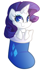 Size: 963x1640 | Tagged: safe, artist:drawntildawn, imported from derpibooru, rarity, christmas, christmas stocking, cute, female, raribetes, solo