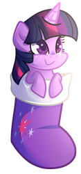 Size: 765x1640 | Tagged: safe, artist:drawntildawn, imported from derpibooru, twilight sparkle, c:, christmas, christmas stocking, cute, female, leaning, smiling, solo, twiabetes