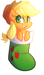 Size: 993x1682 | Tagged: safe, artist:drawntildawn, imported from derpibooru, applejack, christmas, christmas stocking, cute, female, jackabetes, solo