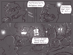 Size: 4000x3000 | Tagged: safe, artist:dilarus, deleted from derpibooru, imported from derpibooru, rainbow dash, comic:the best of intentions, comic, fluttershy's cottage, grayscale, monochrome, solo