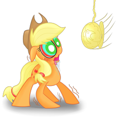 Size: 3850x4010 | Tagged: safe, artist:mr-degration, imported from derpibooru, applejack, pony, female, hypnosis, pendulum swing, simple background, solo, transparent background