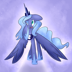 Size: 1000x1000 | Tagged: safe, artist:lunar-march, imported from derpibooru, princess luna, female, s1 luna, solo, spread wings