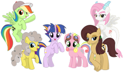 Size: 1023x614 | Tagged: safe, artist:prinnyaniki, imported from derpibooru, oc, oc only, oc:fiji appleoak, oc:lillie de thea, oc:peggy pie, oc:ricotta pegmatite pie, oc:seyes, oc:sunlight dancer, oc:twilight hellen licht, hybrid, interspecies offspring, offspring, parent:applejack, parent:cheese sandwich, parent:discord, parent:fancypants, parent:flash sentry, parent:fluttershy, parent:oc:niku, parent:pinkie pie, parent:rainbow dash, parent:rarity, parent:soarin', parent:twilight sparkle, parents:canon x oc, parents:cheesepie, parents:discoshy, parents:flashlight, parents:raripants, parents:soarindash