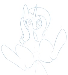 Size: 929x1024 | Tagged: safe, artist:91o42, imported from derpibooru, trixie, pony, unicorn, featureless crotch, female, lineart, mare, monochrome, simple, solo