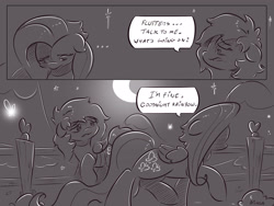 Size: 4000x3000 | Tagged: safe, artist:dilarus, deleted from derpibooru, imported from derpibooru, fluttershy, rainbow dash, comic:the best of intentions, comic, grayscale, monochrome